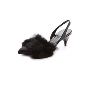 Jenni Kayne fur trimmed slingbacks